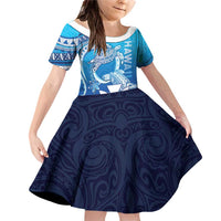 Hawaii Family Matching Off Shoulder Short Dress and Hawaiian Shirt Turtle With Hammerhead Shark Oceanic