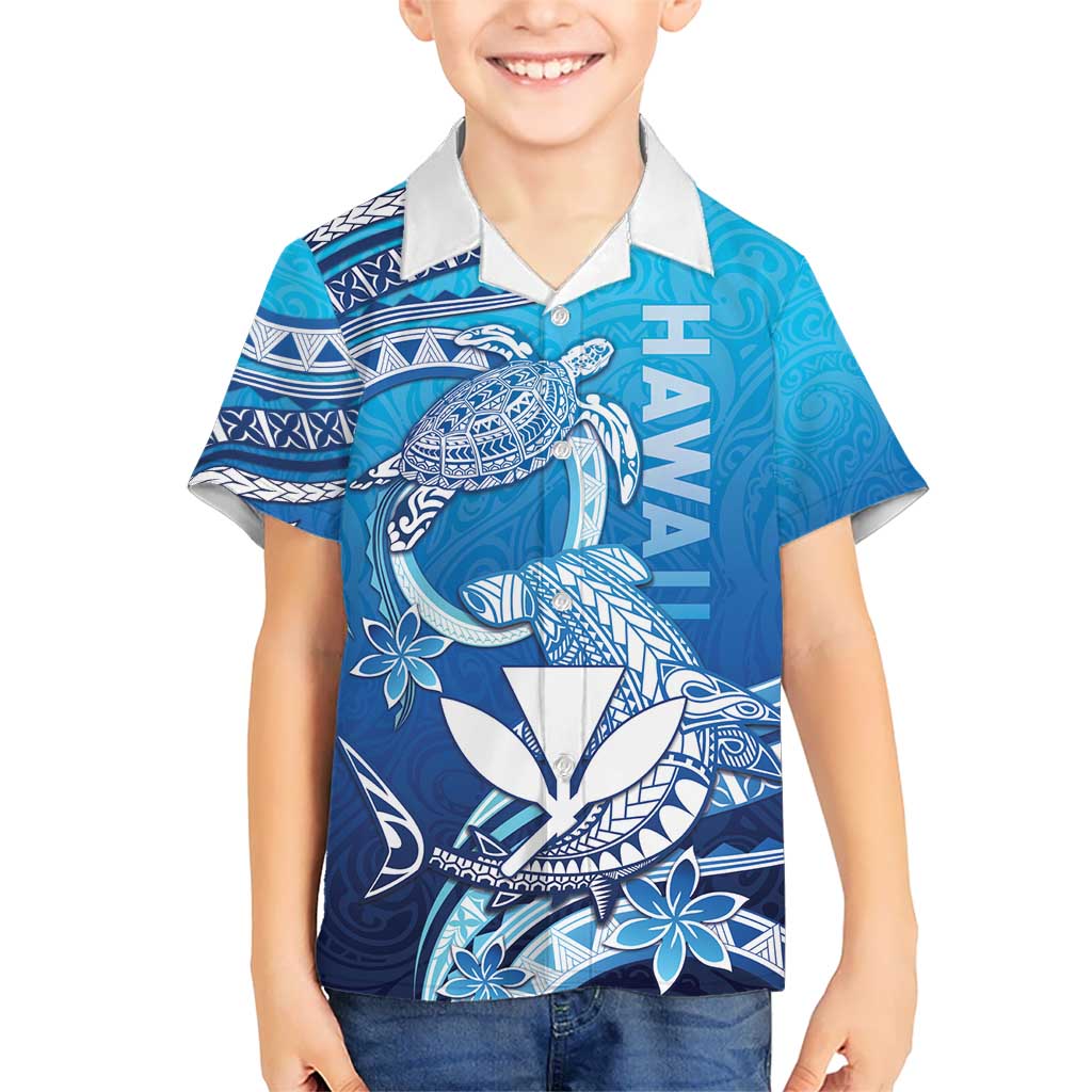Hawaii Kid Hawaiian Shirt Turtle With Hammerhead Shark Oceanic