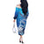 Hawaii Off The Shoulder Long Sleeve Dress Turtle With Hammerhead Shark Oceanic