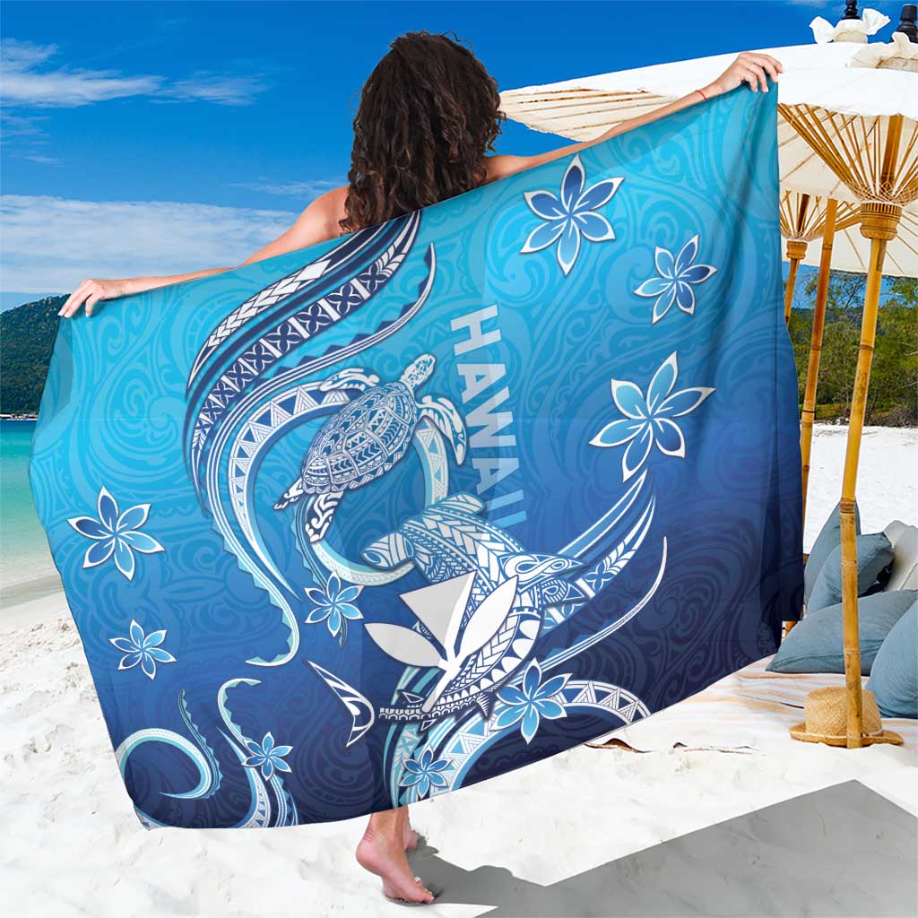 Hawaii Sarong Turtle With Hammerhead Shark Oceanic DT04 One Size 44 x 66 inches Blue - Polynesian Pride