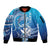 Hawaii Sleeve Zip Bomber Jacket Turtle With Hammerhead Shark Oceanic
