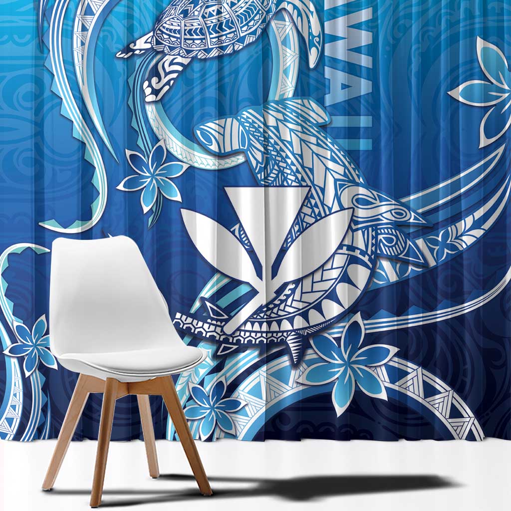Hawaii Window Curtain Turtle With Hammerhead Shark Oceanic