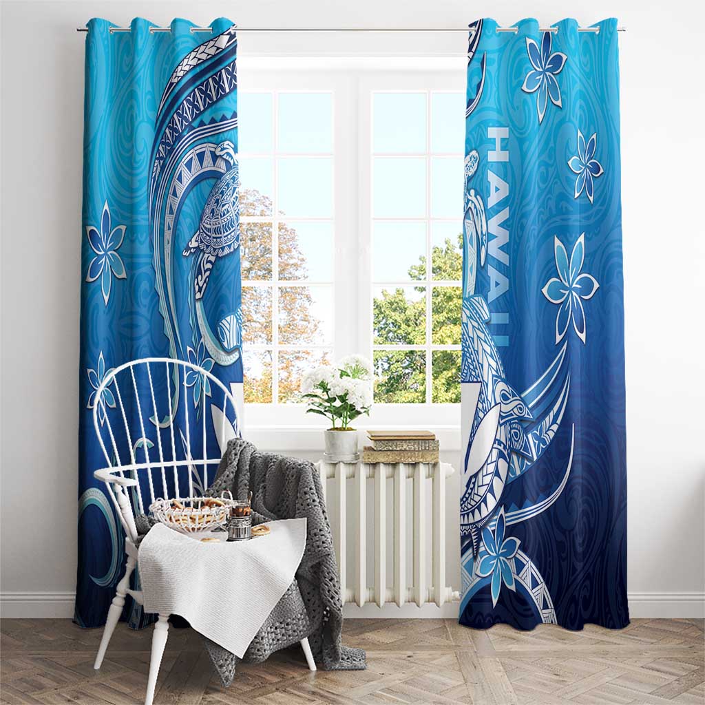 Hawaii Window Curtain Turtle With Hammerhead Shark Oceanic