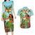 Hawaii Lei Day Couples Matching Long Sleeve Bodycon Dress and Hawaiian Shirt Hula Girl With Tropical Forest