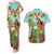 Hawaii Lei Day Couples Matching Tank Maxi Dress and Hawaiian Shirt Hula Girl With Tropical Forest