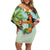 Hawaii Lei Day Family Matching Off Shoulder Short Dress and Hawaiian Shirt Hula Girl With Tropical Forest