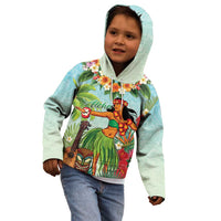 Hawaii Lei Day Kid Hoodie Hula Girl With Tropical Forest