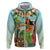 Hawaii Lei Day Zip Hoodie Hula Girl With Tropical Forest