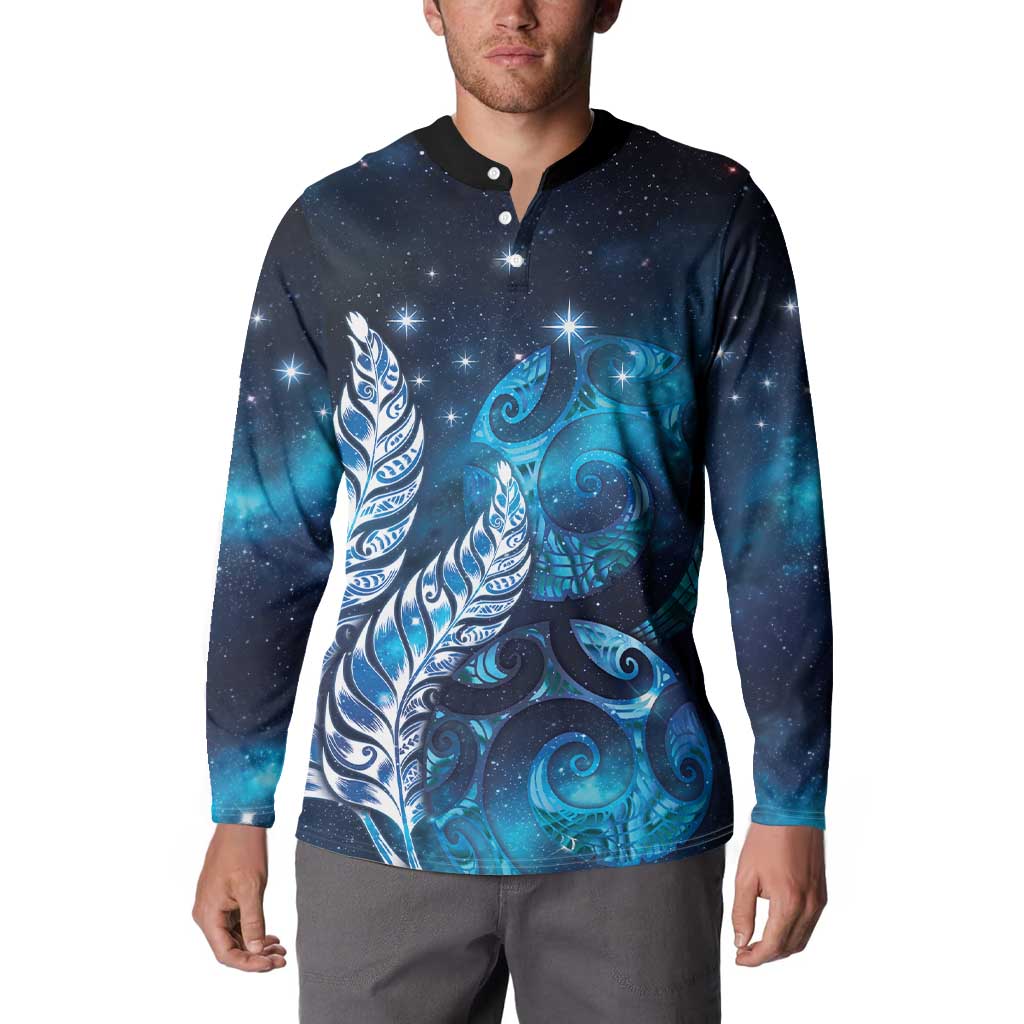 New Zealand Matariki Button Sweatshirt Maori Koru Mix Silver Fern