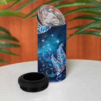 New Zealand Matariki 4 in 1 Can Cooler Tumbler Maori Koru Mix Silver Fern