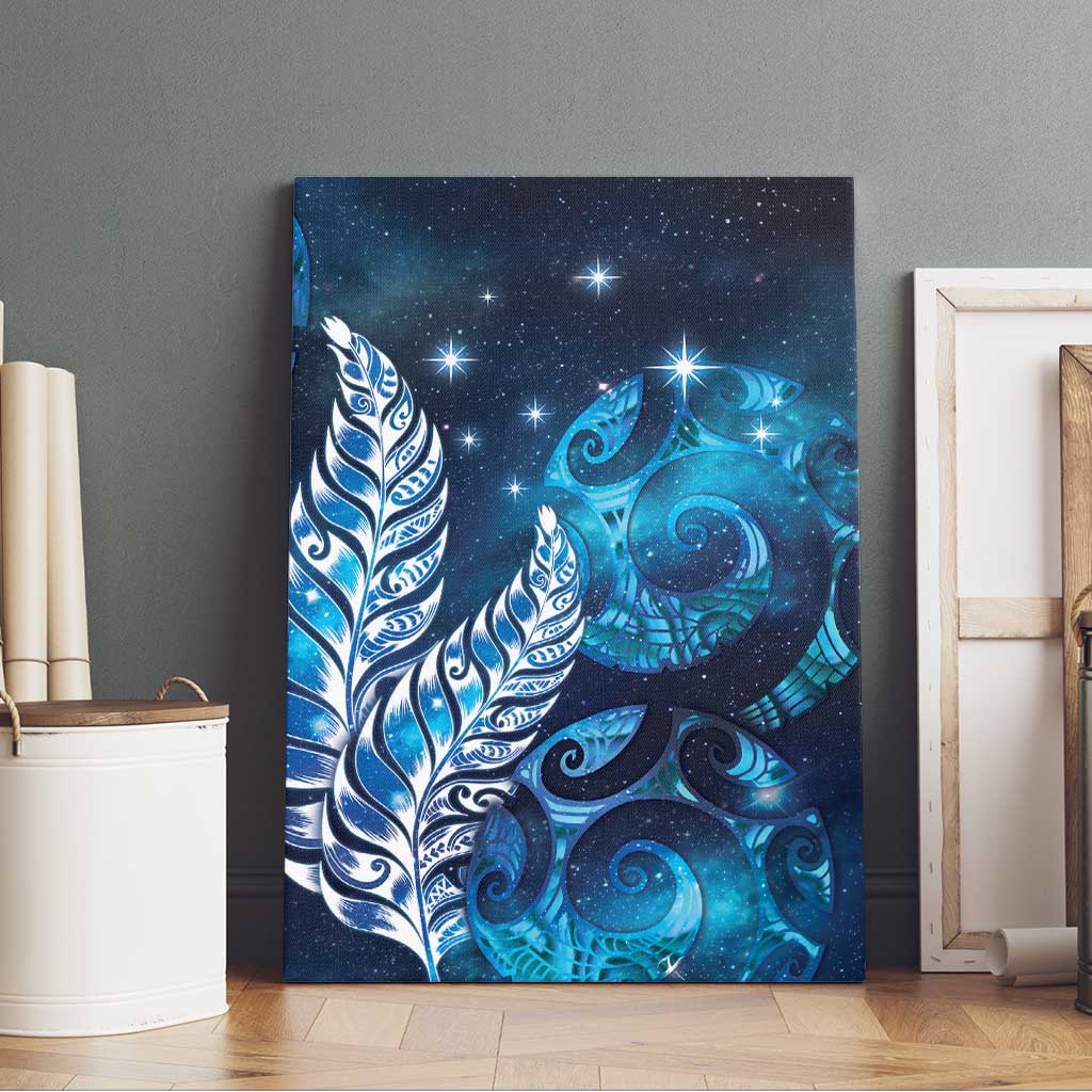 New Zealand Matariki Canvas Wall Art Maori Koru Mix Silver Fern