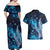 New Zealand Matariki Couples Matching Off Shoulder Maxi Dress and Hawaiian Shirt Maori Koru Mix Silver Fern
