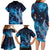 New Zealand Matariki Family Matching Long Sleeve Bodycon Dress and Hawaiian Shirt Maori Koru Mix Silver Fern