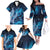 New Zealand Matariki Family Matching Off The Shoulder Long Sleeve Dress and Hawaiian Shirt Maori Koru Mix Silver Fern