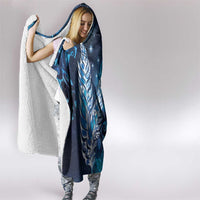 New Zealand Matariki Hooded Blanket Maori Koru Mix Silver Fern