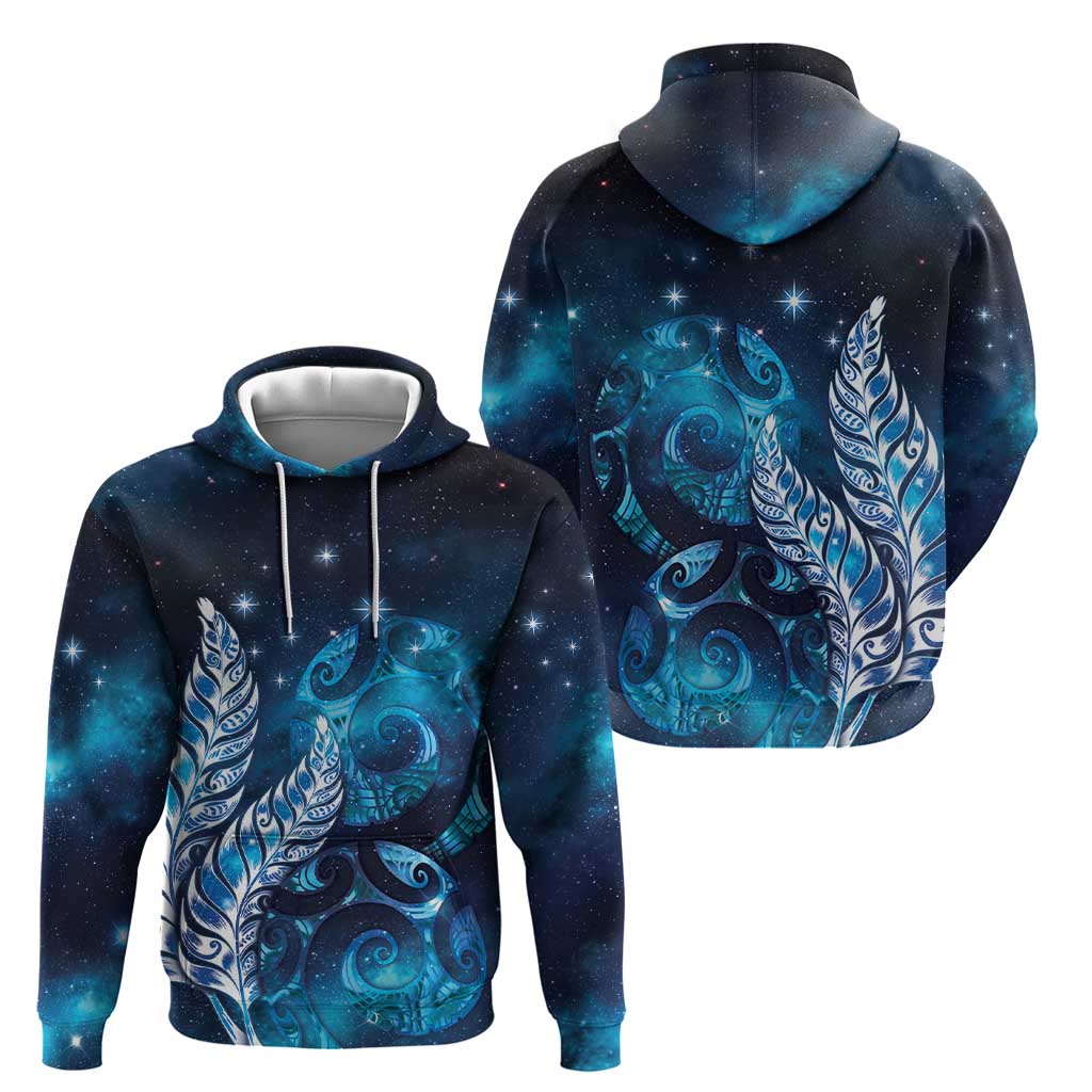 New Zealand Matariki Hoodie Maori Koru Mix Silver Fern