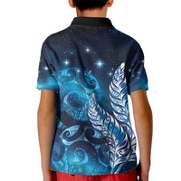 New Zealand Matariki Kid Polo Shirt Maori Koru Mix Silver Fern