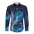 New Zealand Matariki Long Sleeve Button Shirt Maori Koru Mix Silver Fern