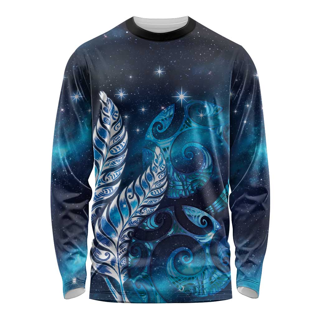 New Zealand Matariki Long Sleeve Shirt Maori Koru Mix Silver Fern