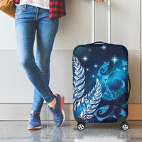 New Zealand Matariki Luggage Cover Maori Koru Mix Silver Fern