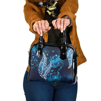 New Zealand Matariki Shoulder Handbag Maori Koru Mix Silver Fern DT04 One Size Blue - Polynesian Pride