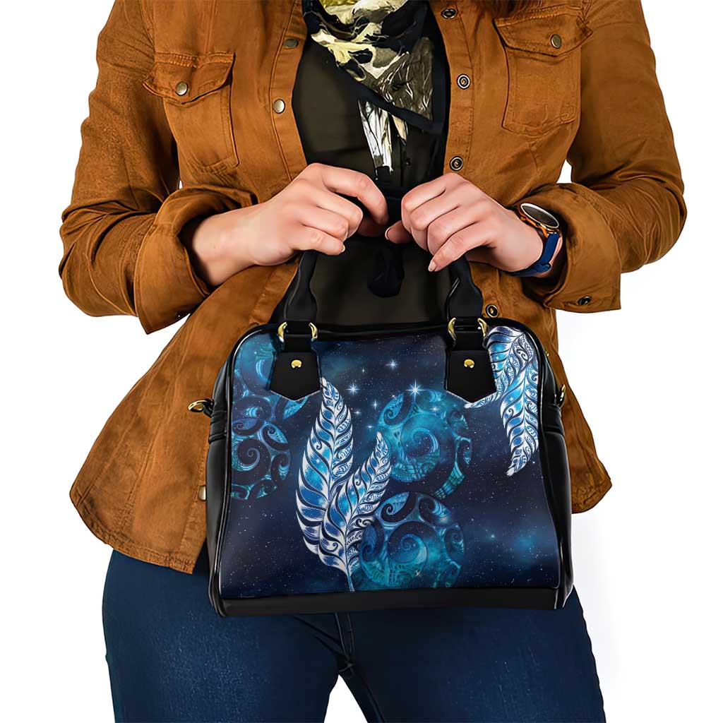 New Zealand Matariki Shoulder Handbag Maori Koru Mix Silver Fern DT04 - Polynesian Pride