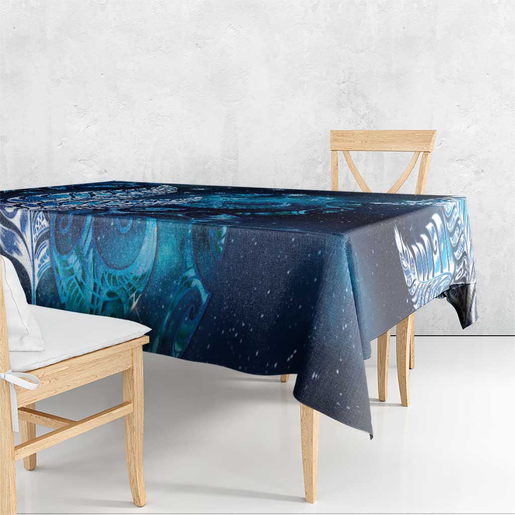 New Zealand Matariki Tablecloth Maori Koru Mix Silver Fern