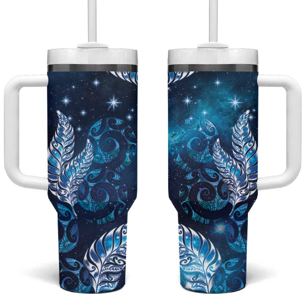 New Zealand Matariki Tumbler With Handle Maori Koru Mix Silver Fern