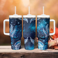 New Zealand Matariki Tumbler With Handle Maori Koru Mix Silver Fern