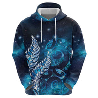 New Zealand Matariki Zip Hoodie Maori Koru Mix Silver Fern