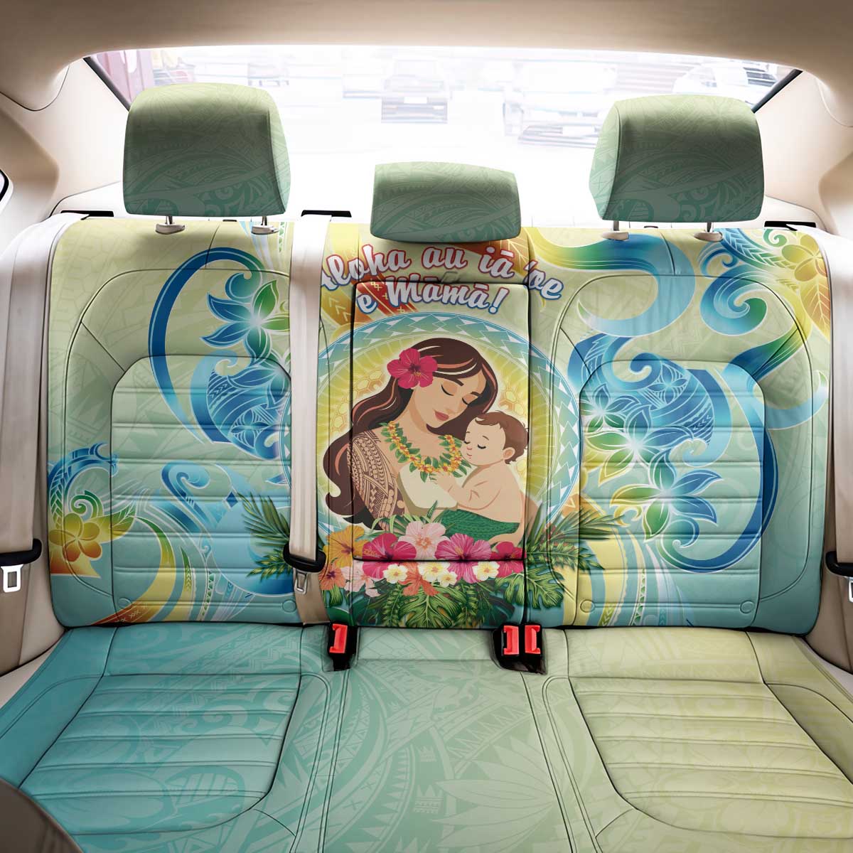 Hawaii Mother's Day Back Car Seat Cover I Love You Mom DT04 - Polynesian Pride