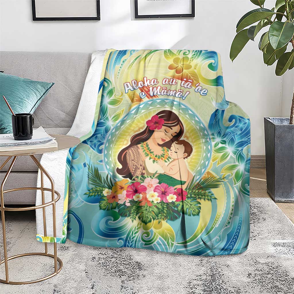 Hawaii Mother's Day Blanket I Love You Mom