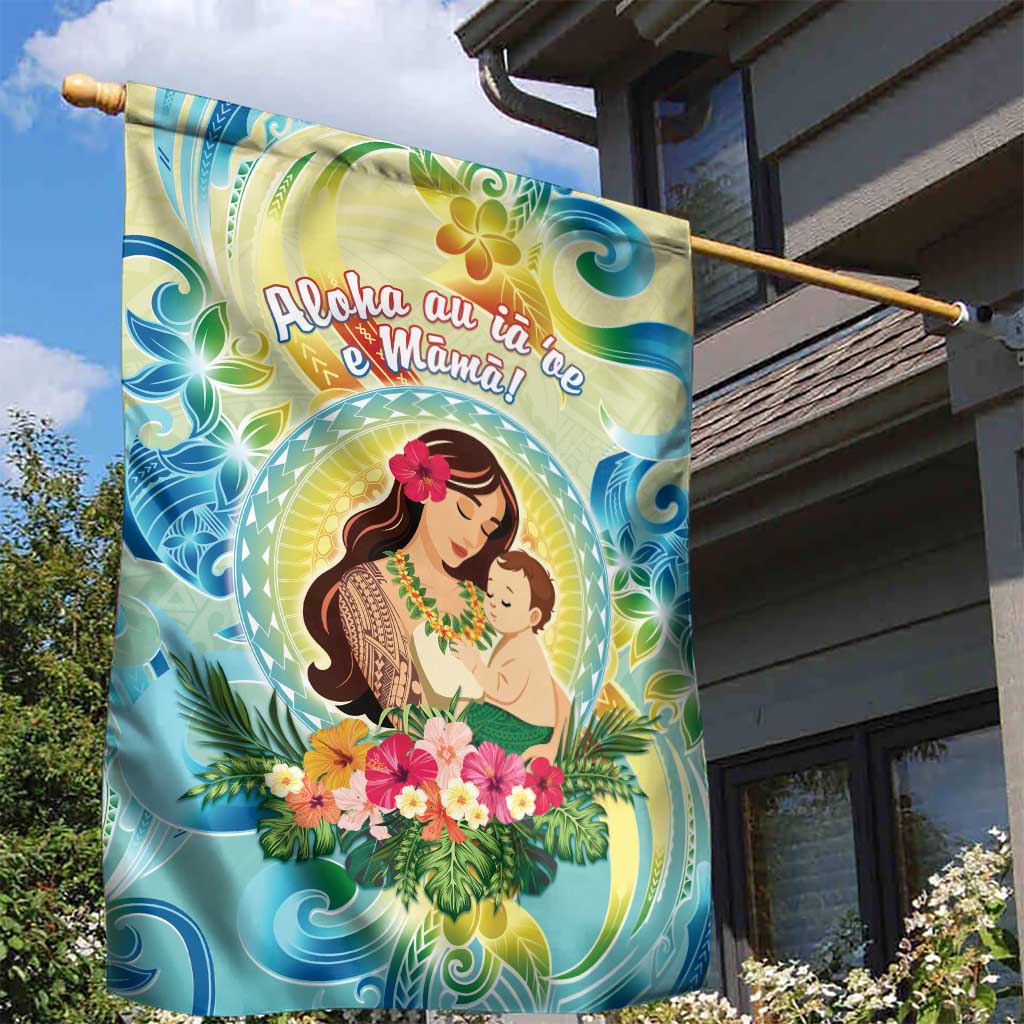 Hawaii Mother's Day Garden Flag I Love You Mom