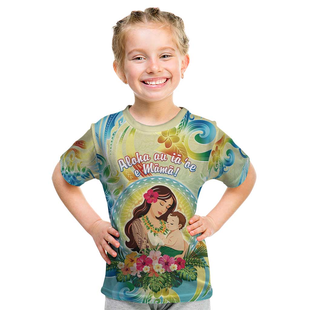 Personalised Hawaii Mother's Day Kid T Shirt I Love You Mom DT04 Yellow - Polynesian Pride