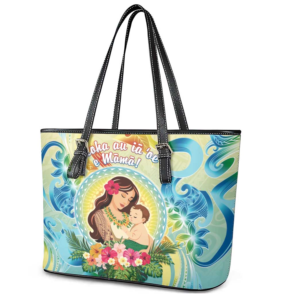 Hawaii Mother's Day Leather Tote Bag I Love You Mom DT04 - Polynesian Pride