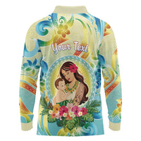 Personalised Hawaii Mother's Day Long Sleeve Polo Shirt I Love You Mom DT04 - Polynesian Pride