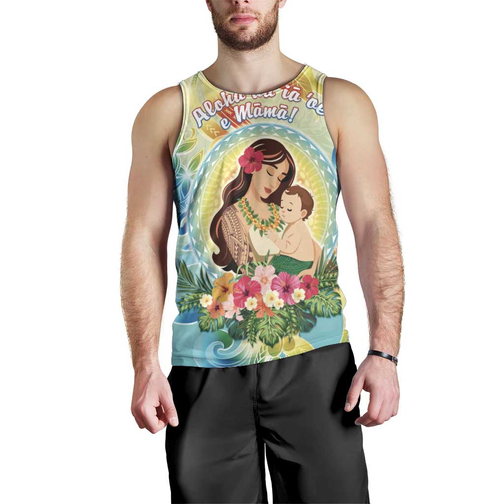 Personalised Hawaii Mother's Day Men Tank Top I Love You Mom