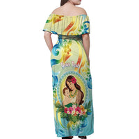 Personalised Hawaii Mother's Day Off Shoulder Maxi Dress I Love You Mom