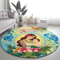 Hawaii Mother's Day Round Carpet I Love You Mom DT04 - Polynesian Pride