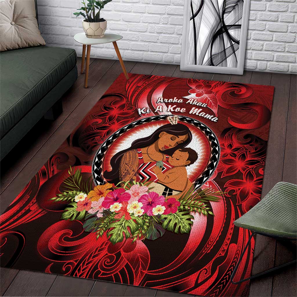 New Zealand Mother's Day Area Rug I Love You Mom