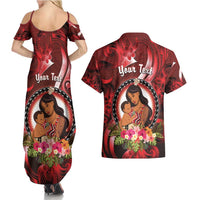 Personalised New Zealand Mother's Day Couples Matching Summer Maxi Dress and Hawaiian Shirt I Love You Mom