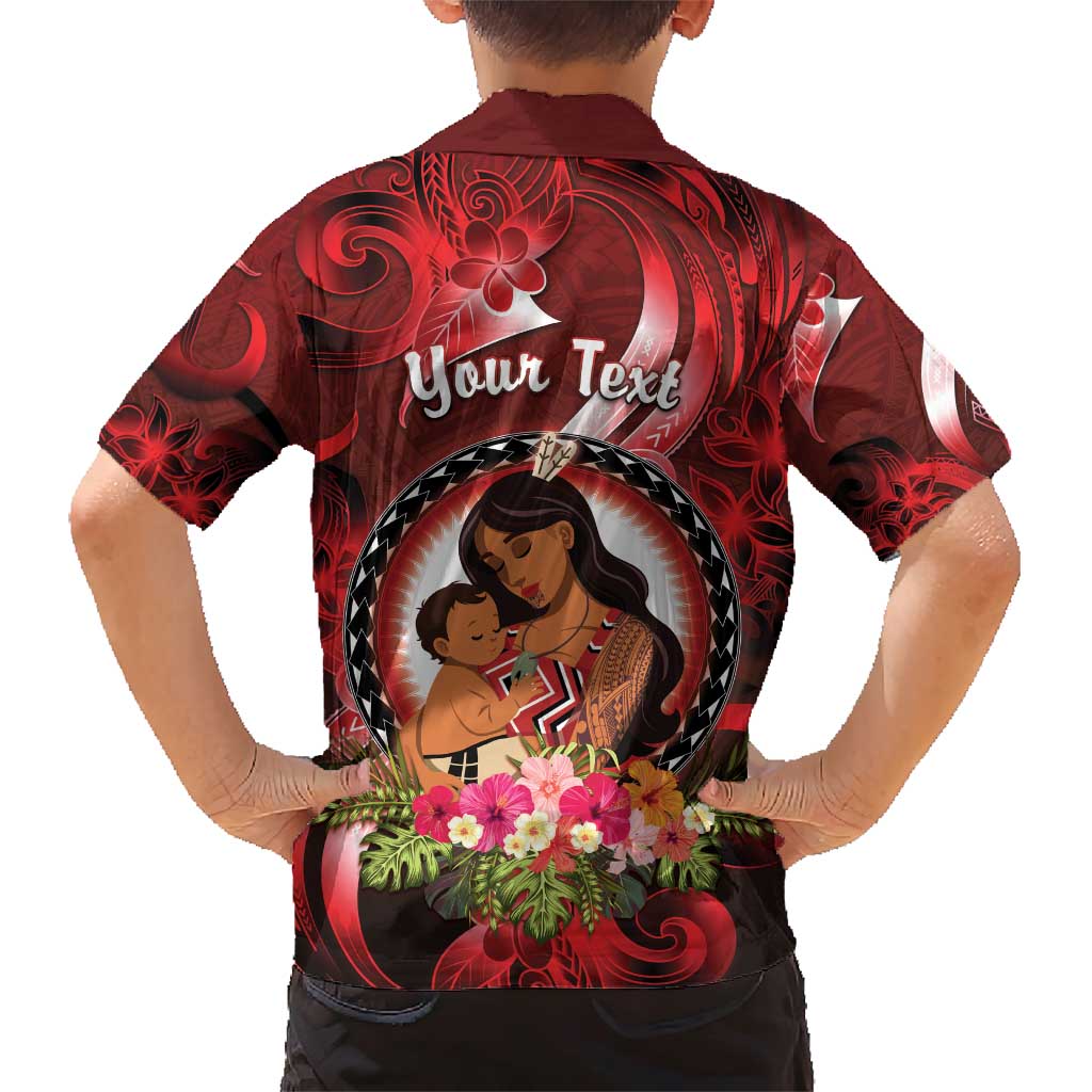 Personalised New Zealand Mother's Day Family Matching Short Sleeve Bodycon Dress and Hawaiian Shirt I Love You Mom DT04 - Polynesian Pride
