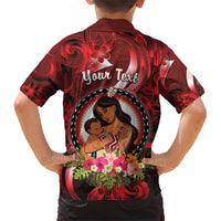 Personalised New Zealand Mother's Day Family Matching Short Sleeve Bodycon Dress and Hawaiian Shirt I Love You Mom DT04 - Polynesian Pride
