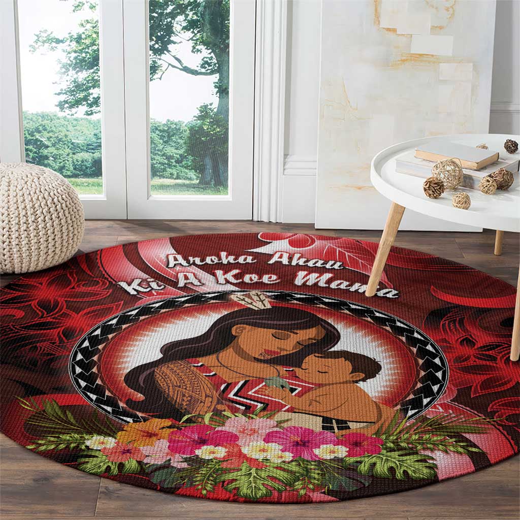 New Zealand Mother's Day Round Carpet I Love You Mom