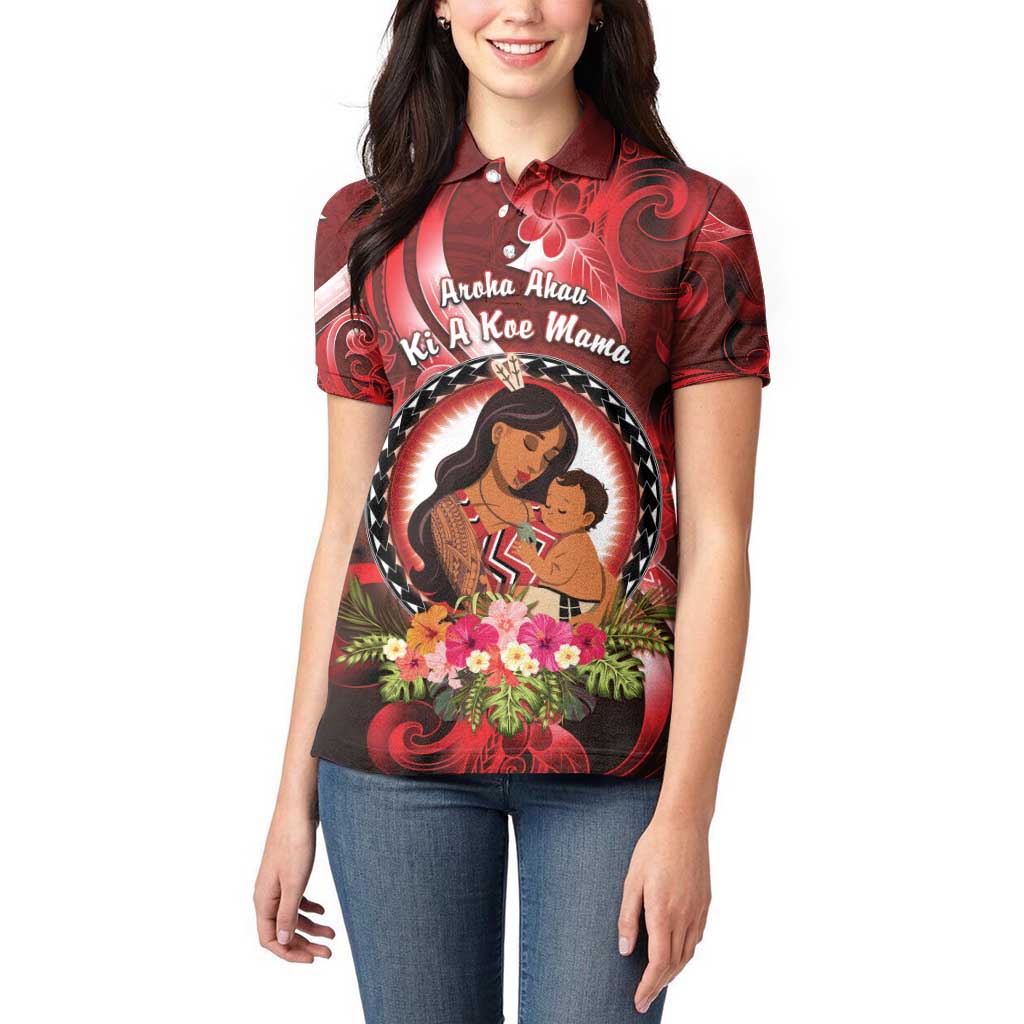 Personalised New Zealand Mother's Day Women Polo Shirt I Love You Mom