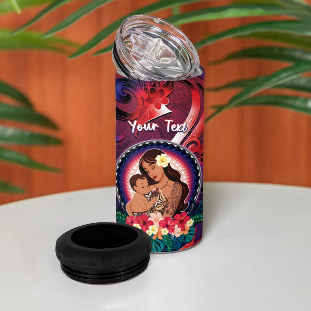 Personalised Samoa Mother's Day 4 in 1 Can Cooler Tumbler I Love You Mom DT04 - Polynesian Pride