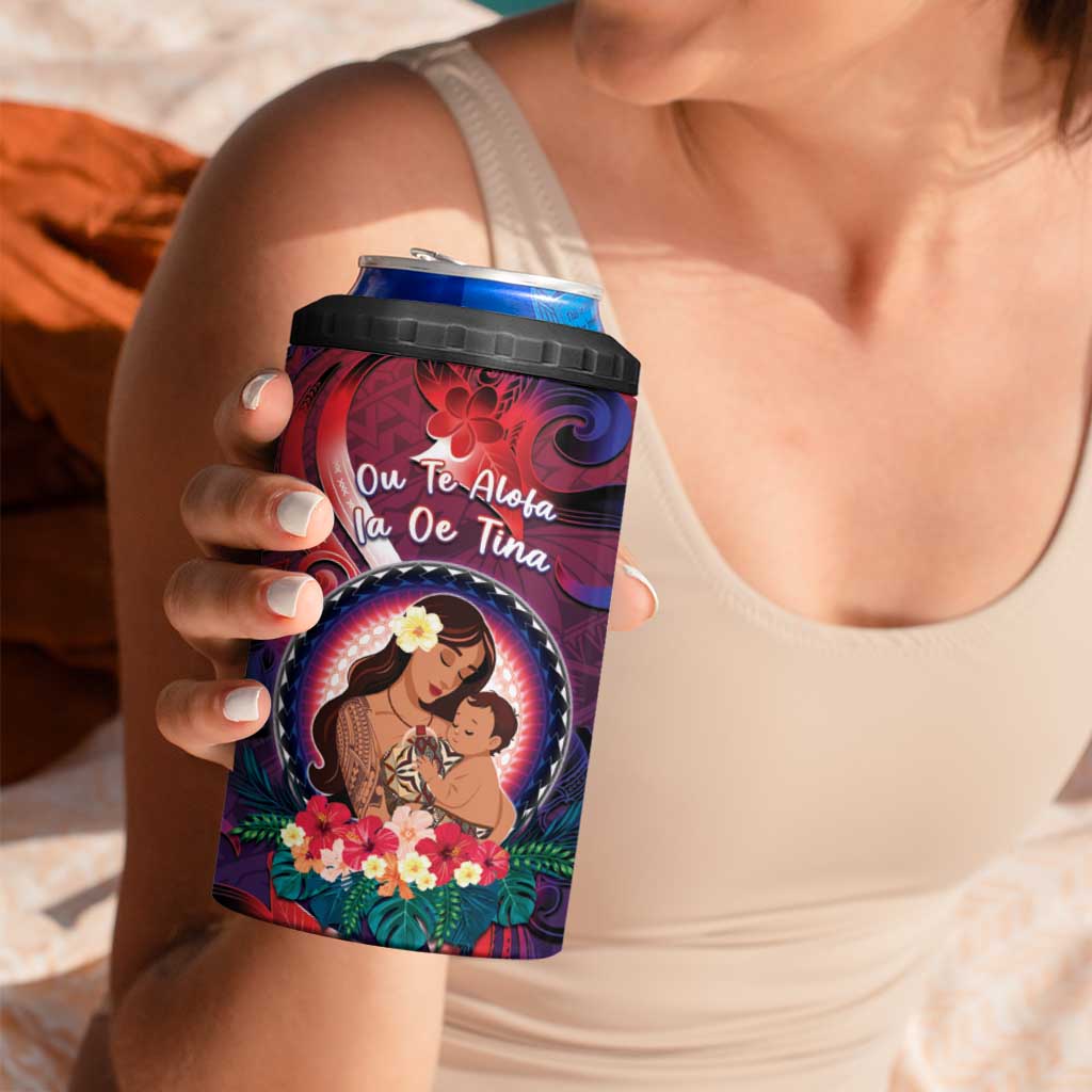 Personalised Samoa Mother's Day 4 in 1 Can Cooler Tumbler I Love You Mom DT04 - Polynesian Pride