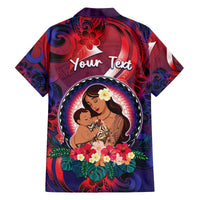 Personalised Samoa Mother's Day Family Matching Off The Shoulder Long Sleeve Dress and Hawaiian Shirt I Love You Mom