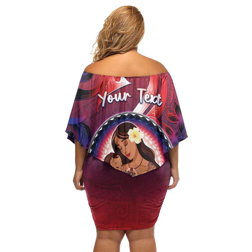 Personalised Samoa Mother's Day Family Matching Off Shoulder Short Dress and Hawaiian Shirt I Love You Mom