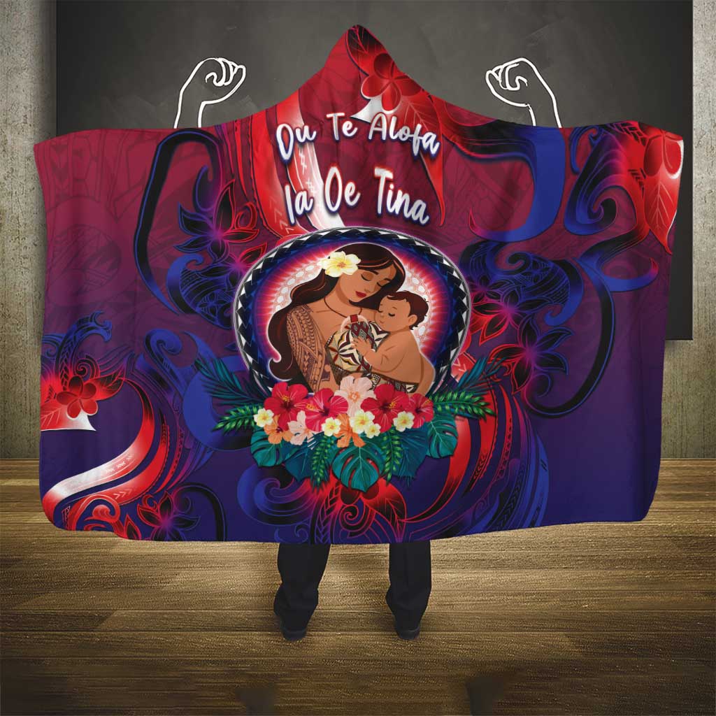 Samoa Mother's Day Hooded Blanket I Love You Mom